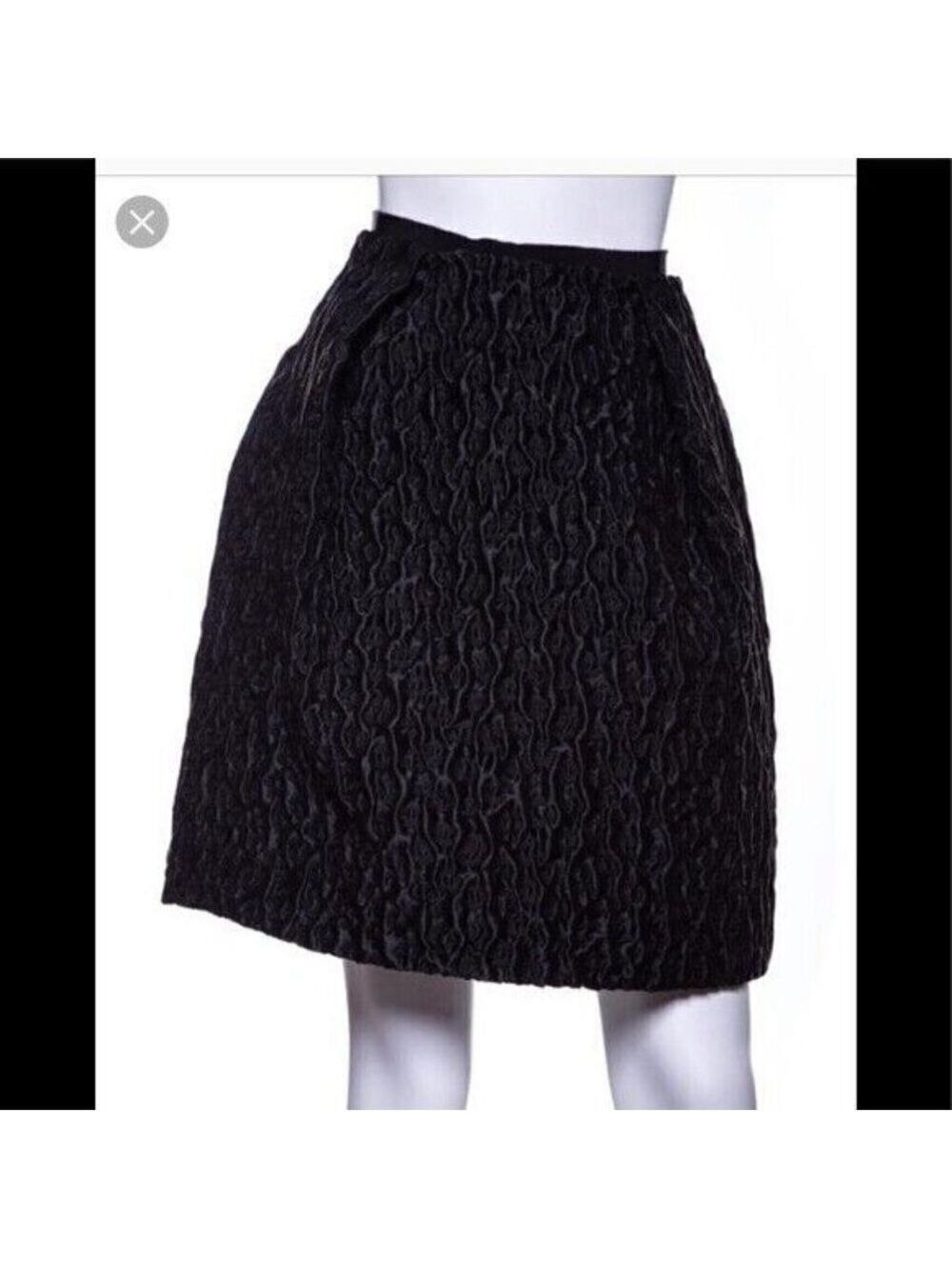 Carven BNWOT black textured Skirt sz 34 (US small) pleated & pockets